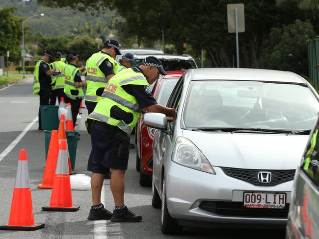 Gold Coast police  undertaking operation Quebec Blue Strike to crack down on drink and drug-affected driving on the Coast today at Currumbin. Picture Glenn Hampson