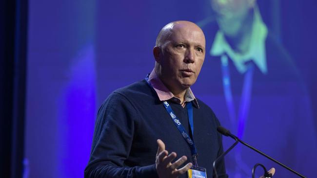 Defence Minister Peter Dutton at the QLD Liberal National Party Convention in Brisbane this year. Picture: Glenn Hunt