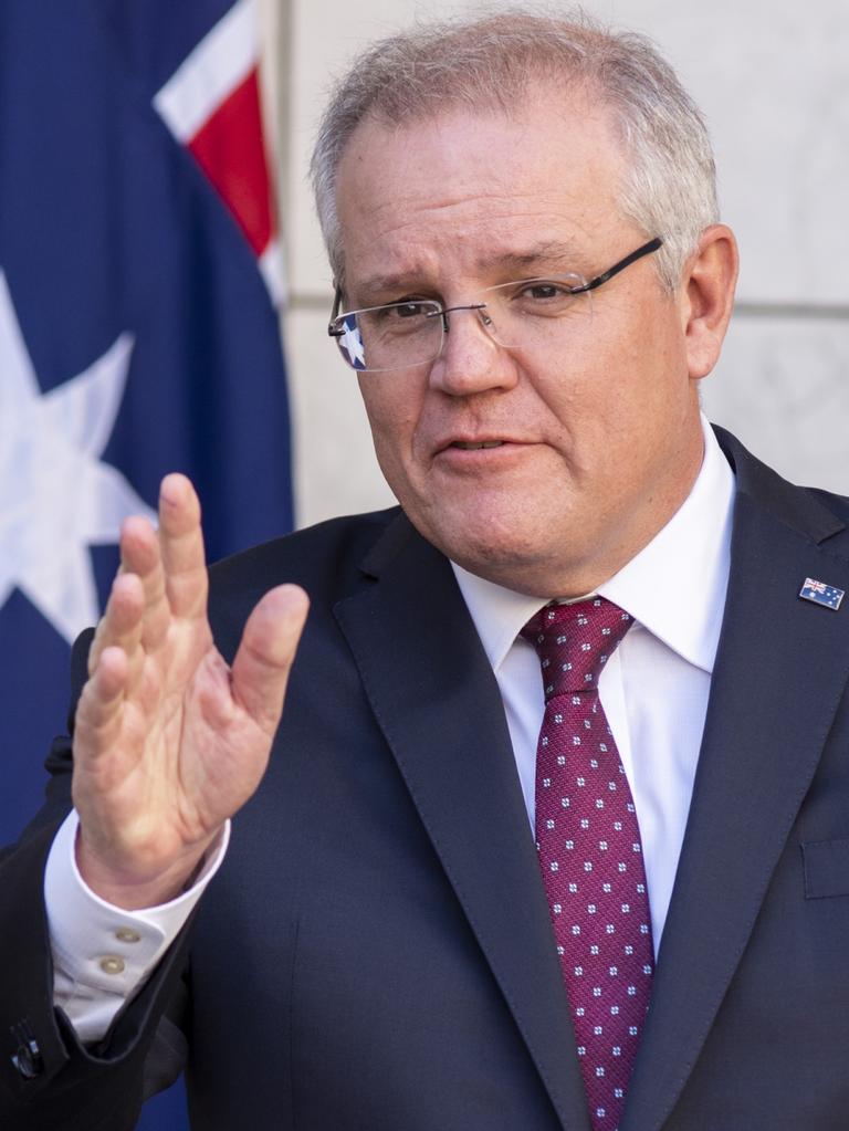 Australian Prime Minister Scott Morrison has expressed great interest in a trans-Tasman travel bubble with New Zealand. Picture: NCA NewsWire/Martin Ollman