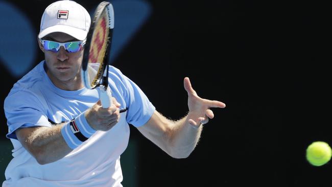 John Peers of Australia in action during the men’s doubles final. Picture: Mast Irham/AAP