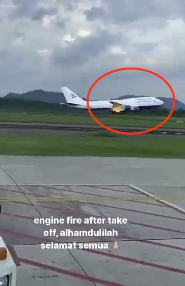 The plane was forced to turn back after taking off. Picture: Jam Press