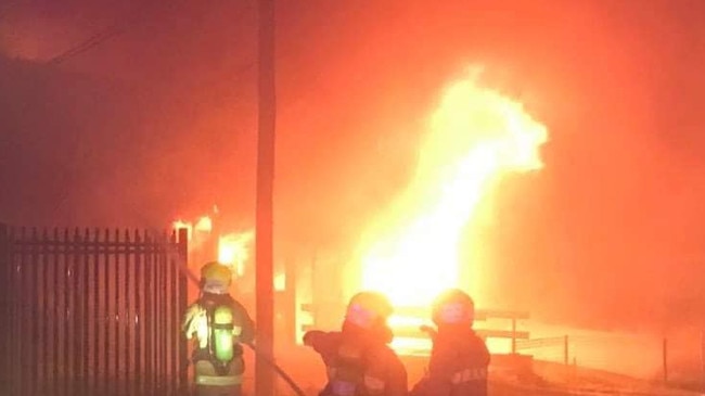 Police are investigating a fire at a commercial laundrette at West Gosford. Picture: Umina Fire &amp; Rescue NSW