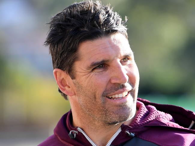 Manly-Warringah Sea Eagles coach Trent Barrett arrives to speak to media at Lottoland, in Sydney, Thursday, August 16, 2018. (AAP Image/Dan Himbrechts) NO ARCHIVING