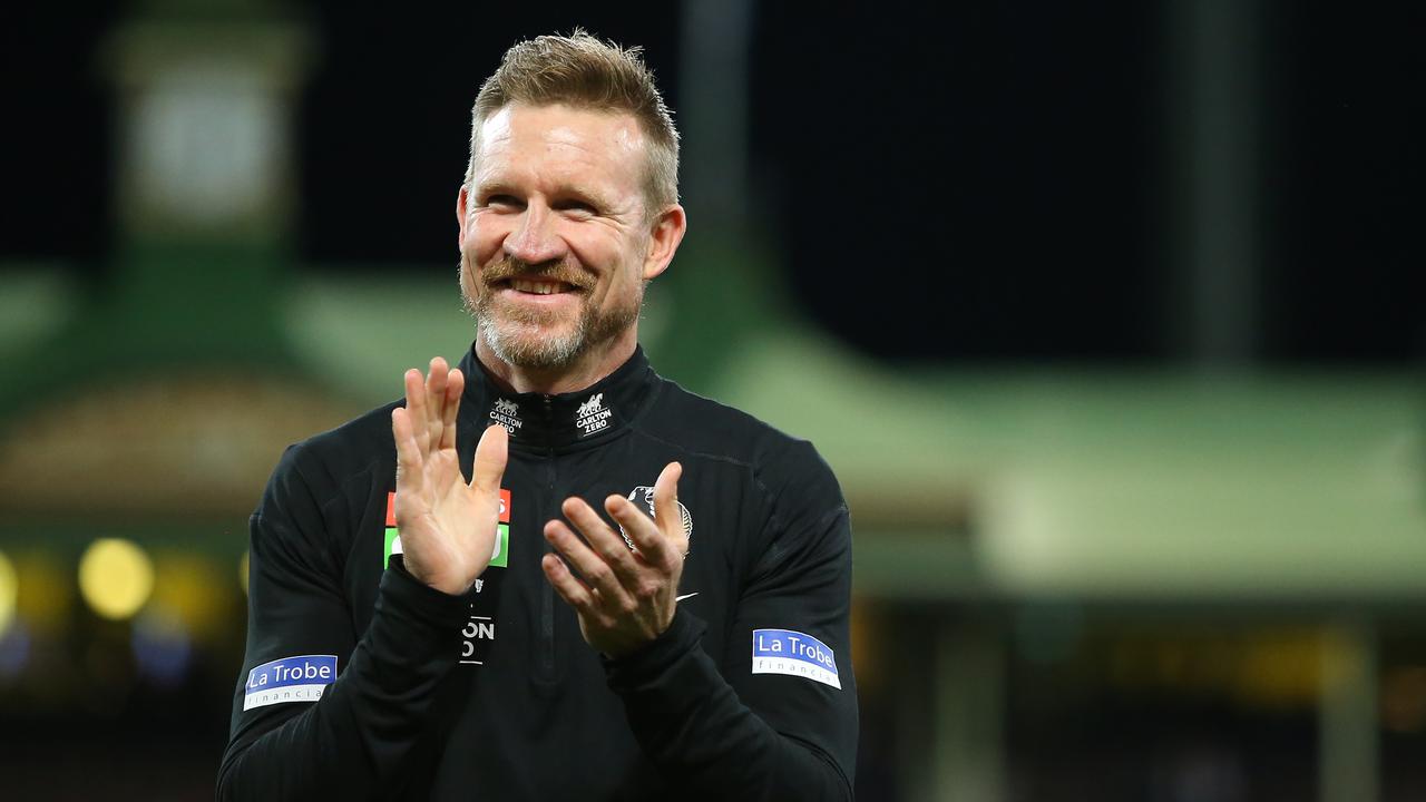 Is this the last we’ll see of Nathan Buckley in the AFL? Picture: Jason McCawley/AFL Photos/via Getty Images