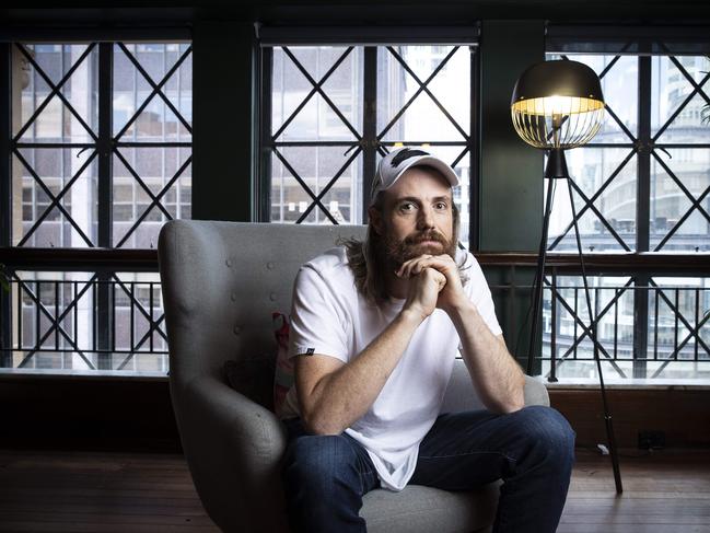 19/2/20: CEO of Atlassian, Mike Cannon-Brookes who is launching a new resilient energy system, called Resilient Energy Collective, to help bushfire affected communities. Pictured at their Sydney offices. John Feder/The Australian.