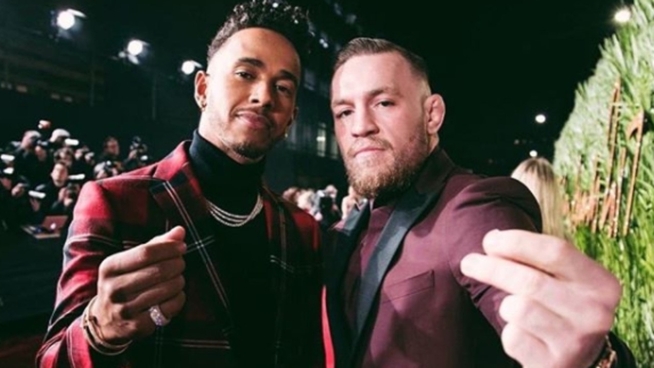 A celebrity pic with UFC star Connor McGregor. Picture: @lewishamilton / Instagram