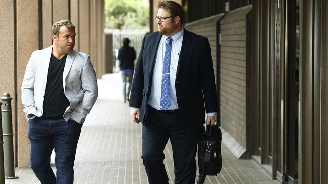 Craig Stockwell with his lawyer. Picture: John Appleyard