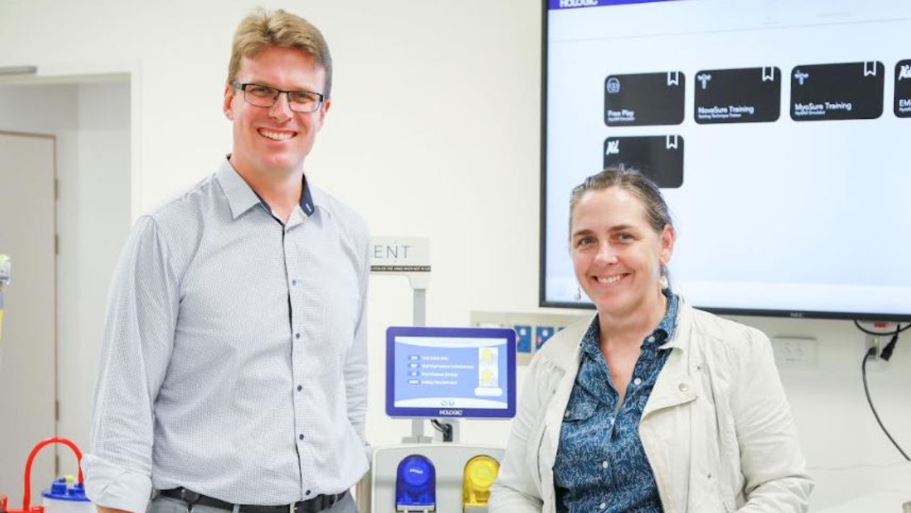 Dr Christopher Weekes and Dr Rachael Nugent with the $87,000 Myosure funded by Wishlist. Picture - contributed.