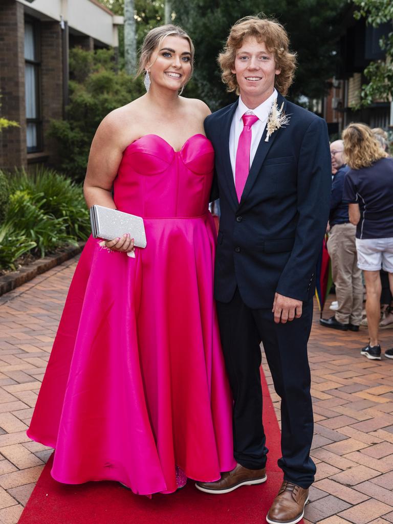 Maddie Seawright and Zac Crabb at Fairholme College formal, Wednesday, March 29, 2023. Picture: Kevin Farmer