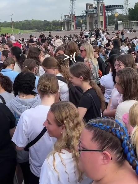 Hordes of fans waited outside Qudos arena before Louis Tomlinson’s Sydney concert. Picture: TikTok