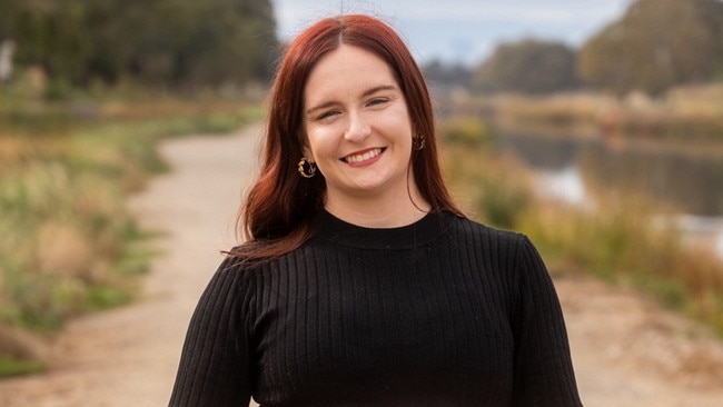 Erin Fawcett studies at University of South Australia and works three jobs to make ends meet. Picture: Supplied