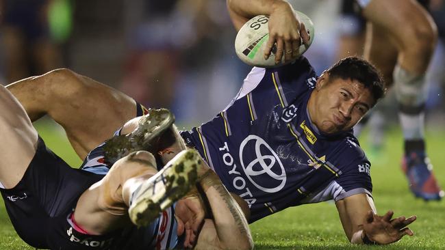 Jason Taumalolo scored the crucial try for the Cowboys to take the match into extra time. Picture: Mark Metcalfe/Getty Images