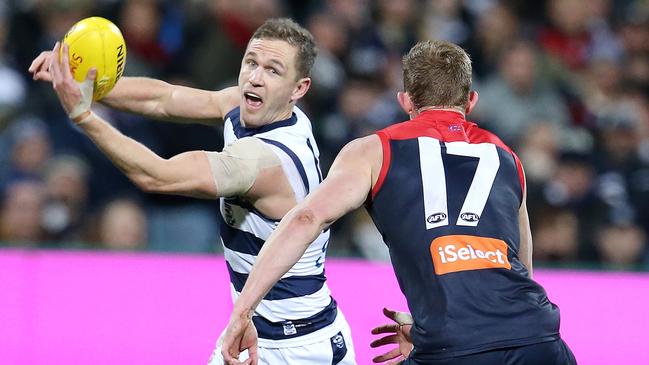 Joel Selwood has been a driving force in Geelong’s midfield for more than a decade. Pic: Michael Klein