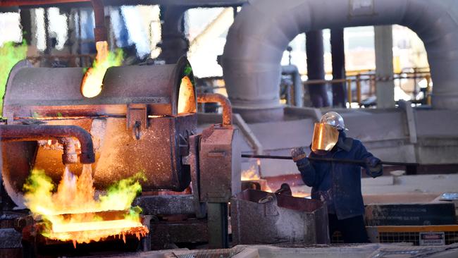 The smelter at Olympic Dam, which was upgraded in a $1 billion spend at the mine last year. Picture: AAP / David Mariuz