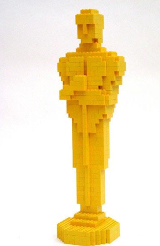 Not bitter ... The Lego Movie's co-director Phil Lord’s homemade Lego Oscar.