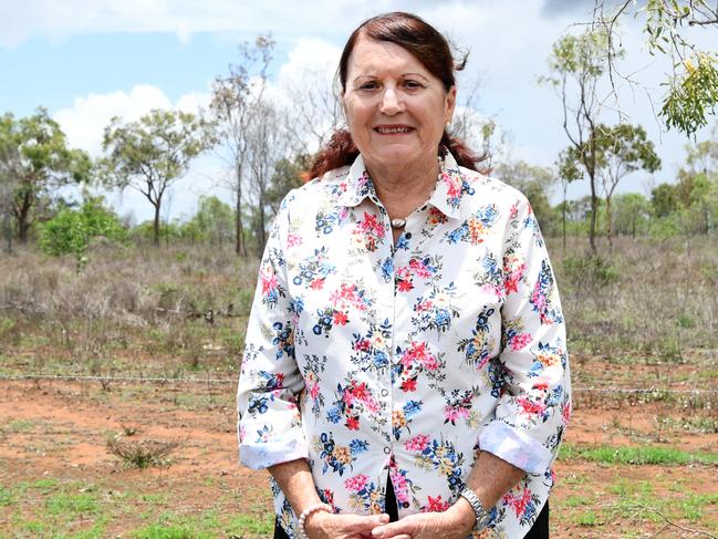 Cr Ellen Smith on the site proposed for a Gracemere high school