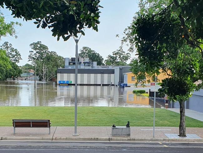 Maryborough's Woolworths surrounded by floodwaters. Picture: Supplied