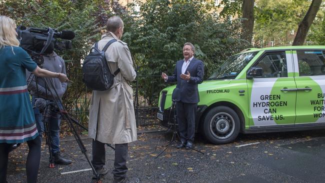 Fortescue chairman Andrew Forrest promotes green hydrogen in London earlier this week. Picture: Annabel Moeller