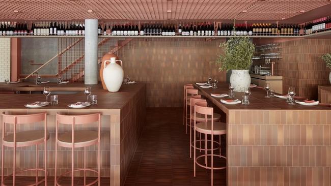 The antipasti bar on the left at slick new Bianca Italian restaurant in Fortitude Valley.