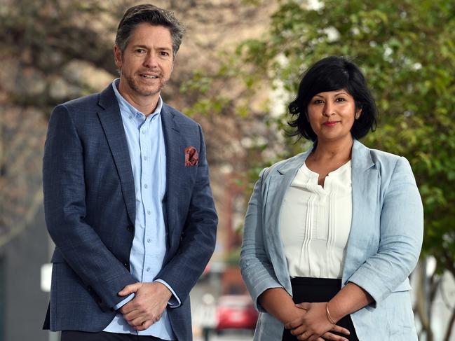 Mr Reece and Roshena Campbell have pledged to ease financial pressures across the City of Melbourne. Picture: David Smith