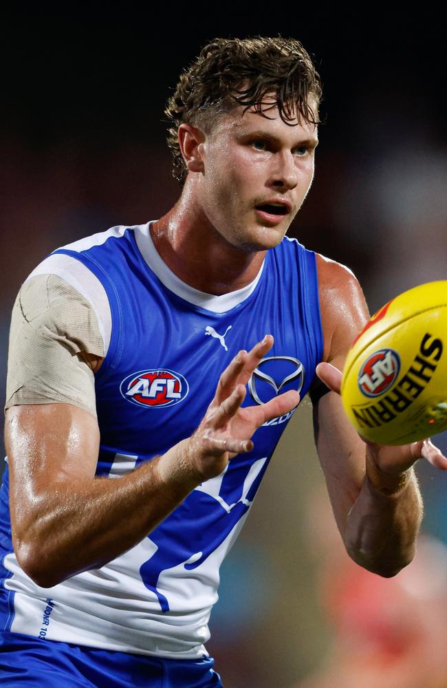 Charlie Comben has re-signed with the Kangaroos. Picture: Dylan Burns/AFL Photos via Getty Images.