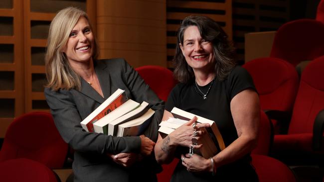 The Australian’s literary editor Caroline Overington and HarperCollins Australia head of fiction, Catherine Milne, celebrate the creation of a prestigious new fiction prize. Picture: Jane Dempster