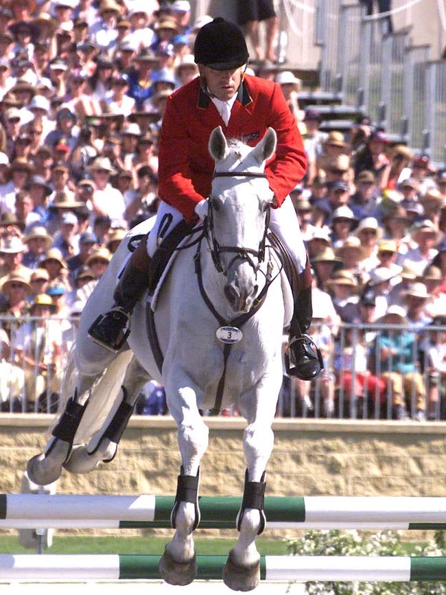 Legendary Australian Olympic equestrian Andrew Hoy rides Darien Powers during the Sydney Games in 2000.