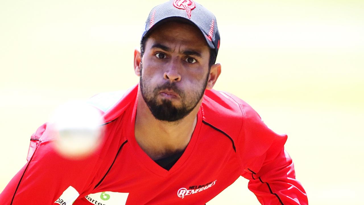 Photo: Hamish Blair Fawad Ahmed bowls in the nets at Junction Oval on Tuesday, December 17, 2013 in Melbourne, Australia.