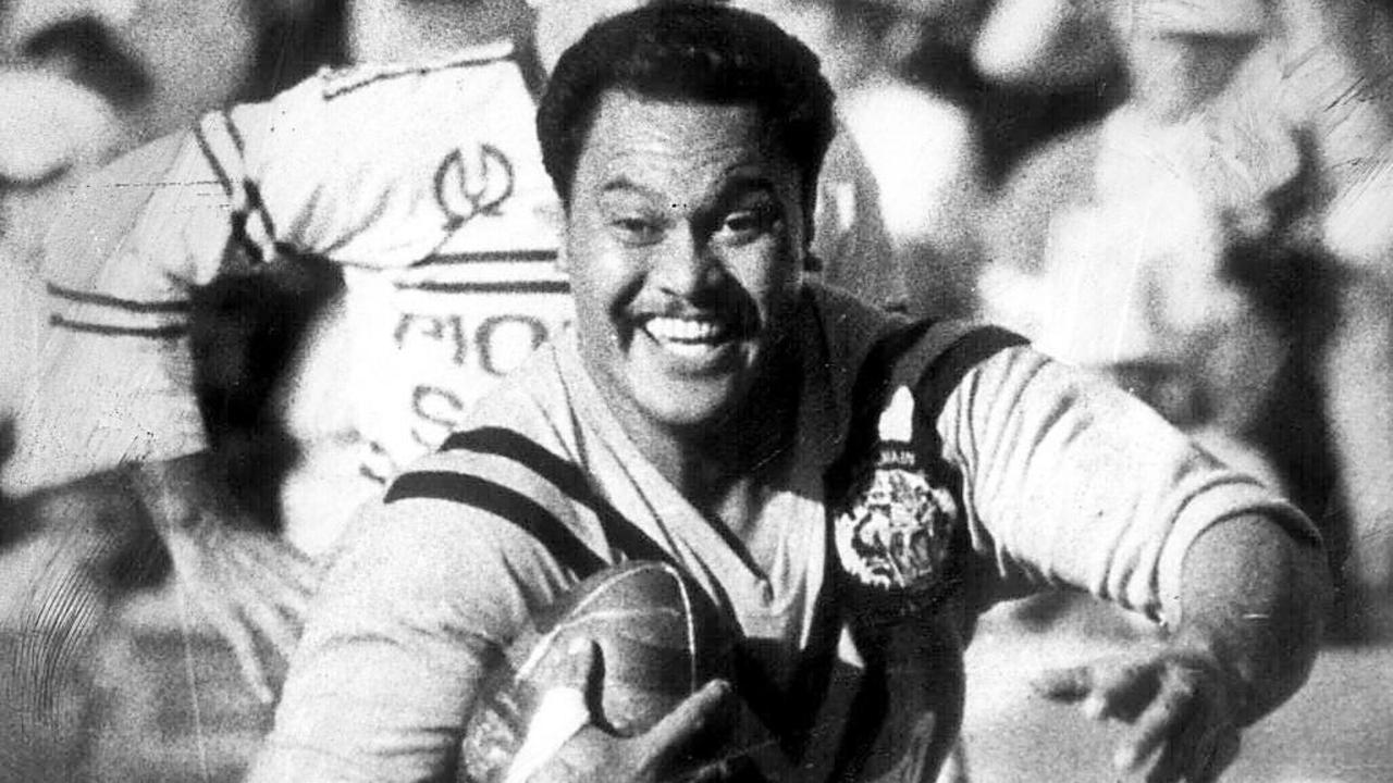 Olsen Filipaina circa 1982. Picture: Geoff/Henderson. Rugby League A/CT sport action