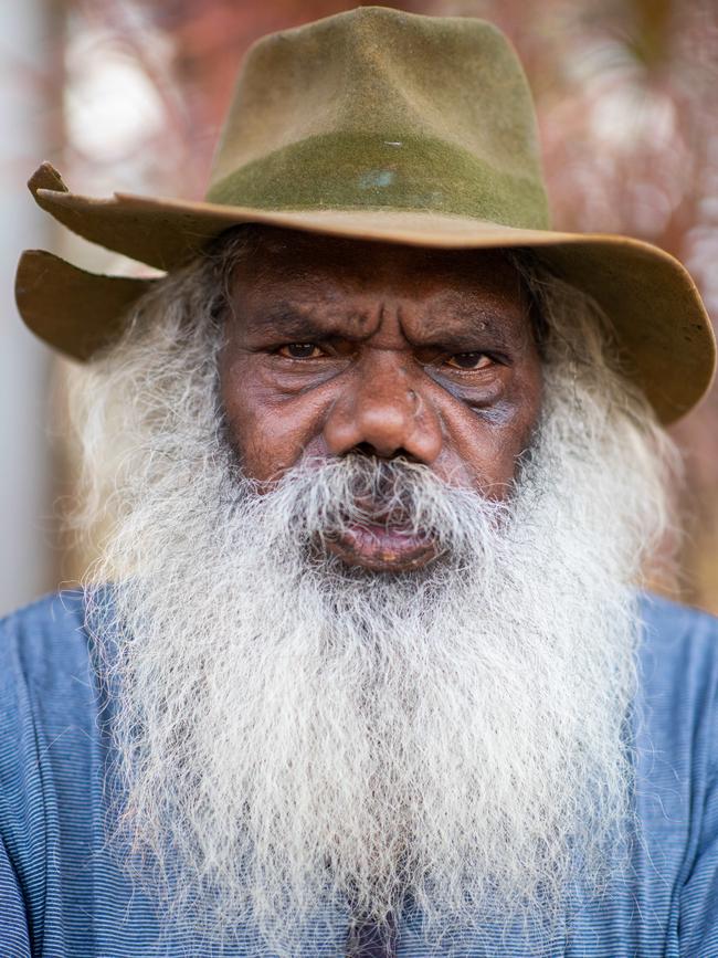 Grandfather of 17-year-old Fionica James, Andrew Dowadi, outside the Darwin Local Court during the inquest into her death. Picture: Che Chorley