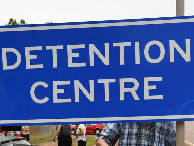 Protesters call for the closure of Youth Detention currently in the Berrimah Prison. Picture: (A)manda Parkinson