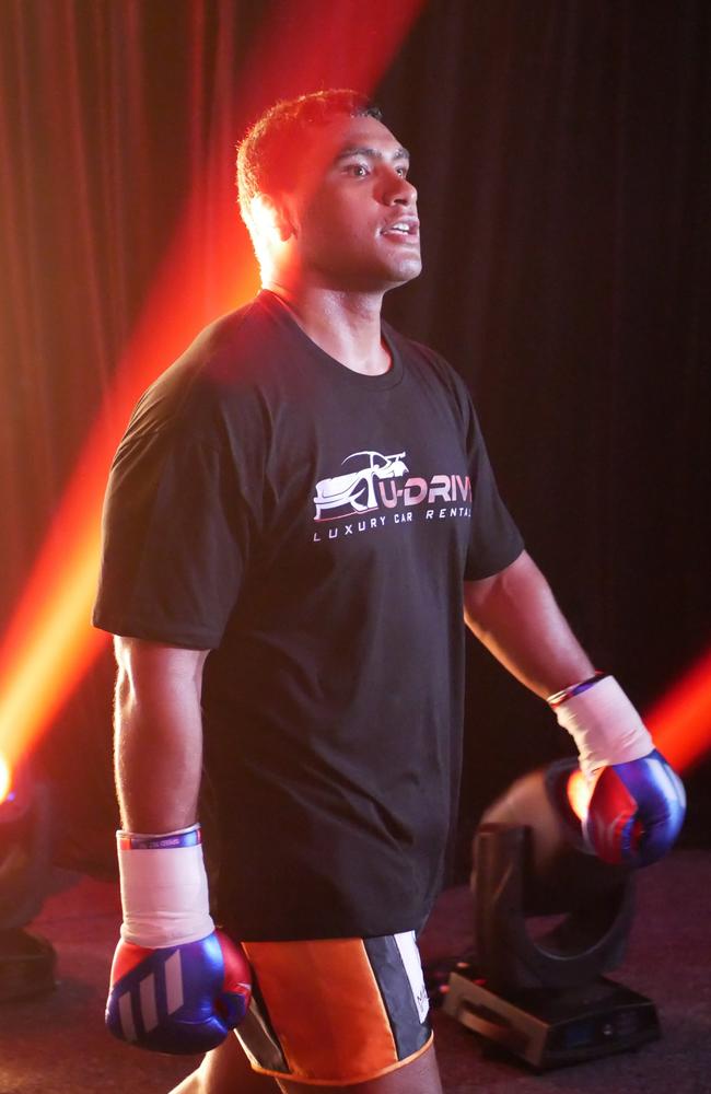 Tevita Pangai Jr Jnr at the Battle of the Reef fight night at the Townsville Entertainment and Convention centre, October 7 2023. Picture: Blair Jackson.