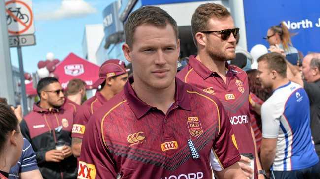 Tim Glasby at the Maroons Fan Day in Mackay in his first Origin campaign. Picture: Madolyn Peters