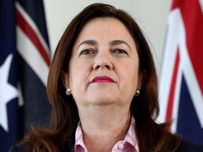 Queensland Premier Annastacia Palaszczuk, Deputy Premier Steven Miles, Health Minister Yvette D'Arth and Attorney General Shannon Fentiman at the announcement of Assisted Dying legislation will be going to Parliament for debate and voting on Brisbane Tuesday 18th May 2021 Picture David Clark