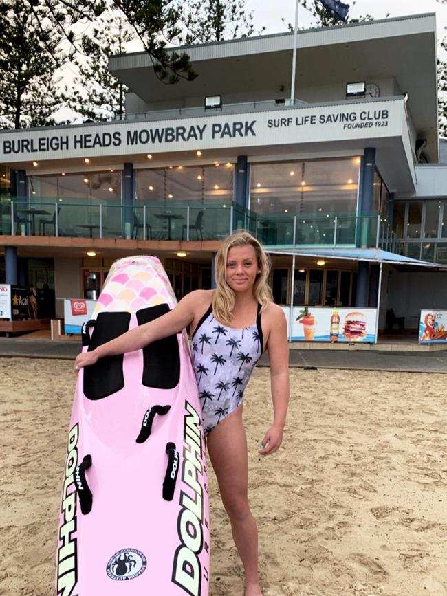 Ava Usher is set to switch surf lifesaving clubs from Currumbin to Burleigh Heads. Picture: Supplied.