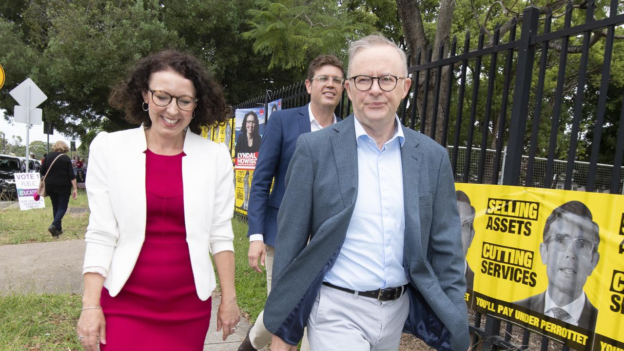 Prime Minister Anthony Albanese in Sydney with Lyndal Howison, NSW Labor Candidate for Ryde. Picture: NCA Newswire/ Monique Harmer