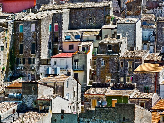 View to Historic Center City of Mussomeli in Sicily