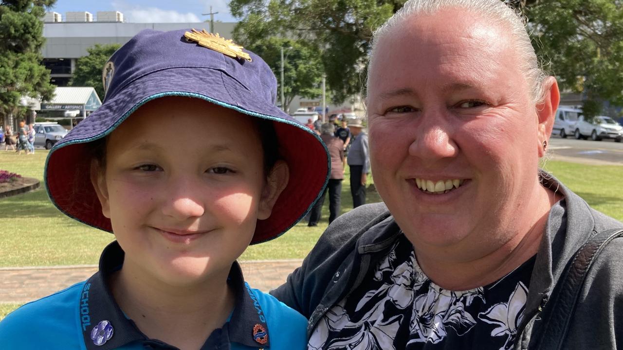 Gemma and Tina Hardinge at the Gympie Anzac Day 2023 march and ceremonies.