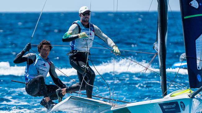 Jim Colley and Shaun Connor competing in a European regatta.