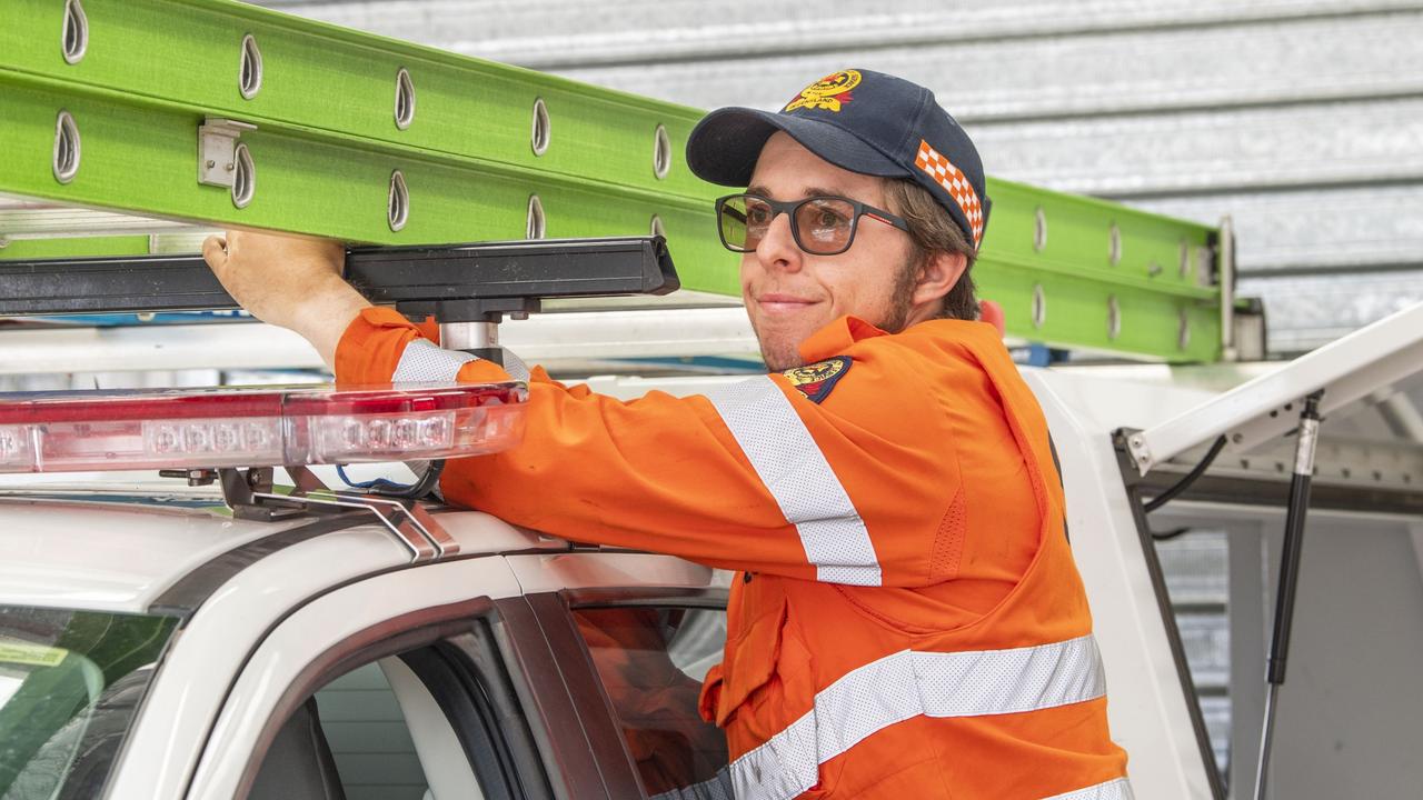 Height safety qualified Steve Smith, SES Toowoomba Group. Monday, February 28, 2022. Picture: Nev Madsen.