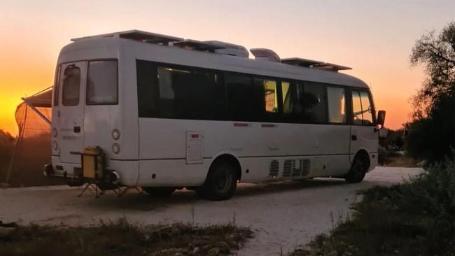 The old Mistubishi bus has taken them across the country. Photo: Instagram