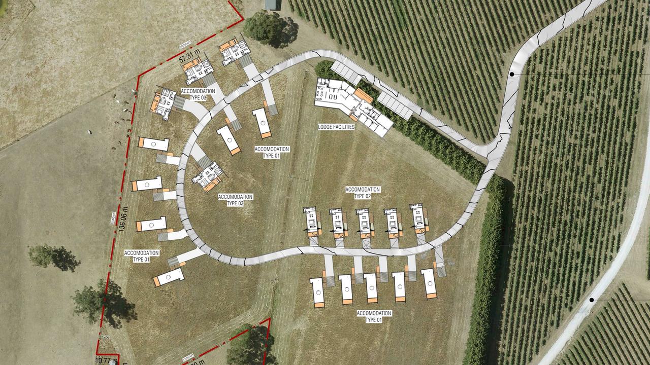 The Lane Vineyard accommodation layout. Picture: Supplied