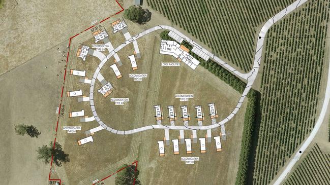 The Lane Vineyard accommodation layout. Picture: Supplied