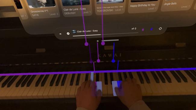 The Piano: Flowing Tiles app for Apple Vision Pro. Picture: M1