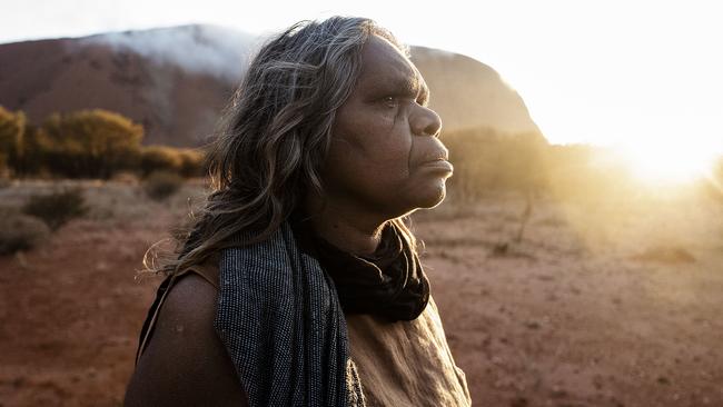 Behind the scenes of I Still Call Australia Home. Aboriginal Elder Rene Kulitja. Photo by Kiku Ohe