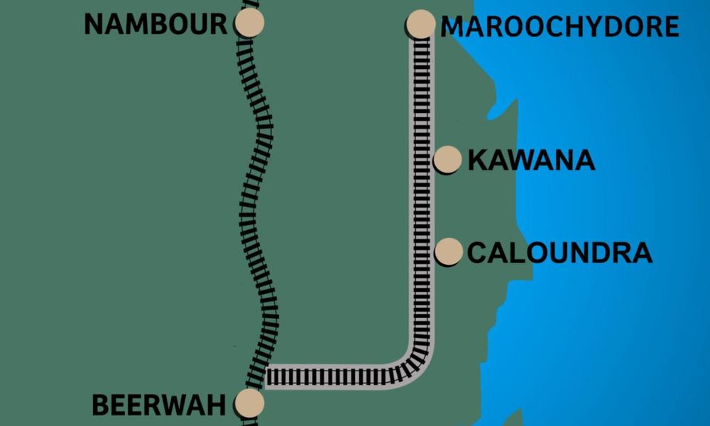 The Federal Government has committed $1.6 billion to the Beerwah to Maroochydore rail line.