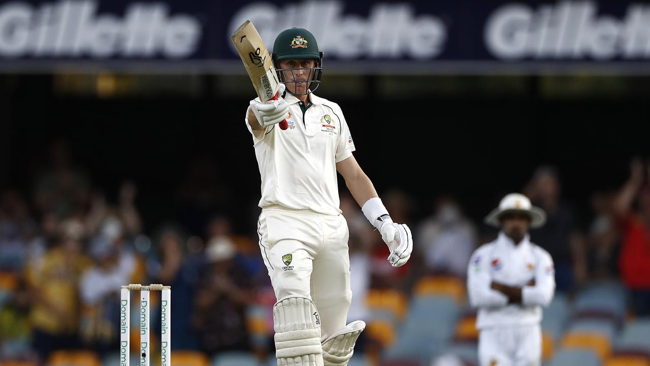 Marnus Labuschagne scored his first Test century on Saturday.