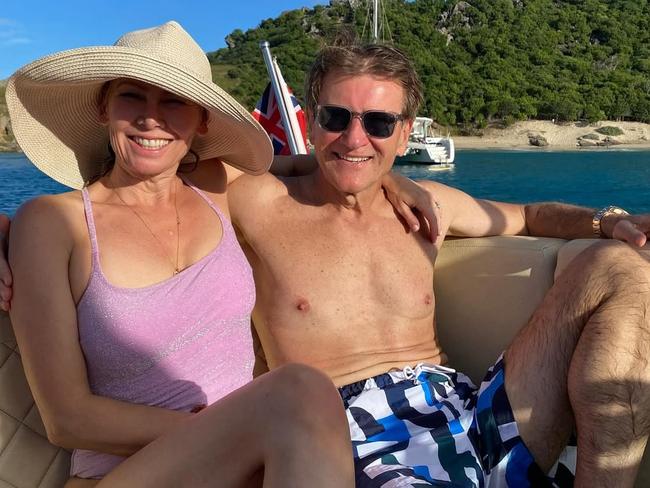 Kym Herjavec and husband Robert soak up the sun in St Barths. Picture: Instagram