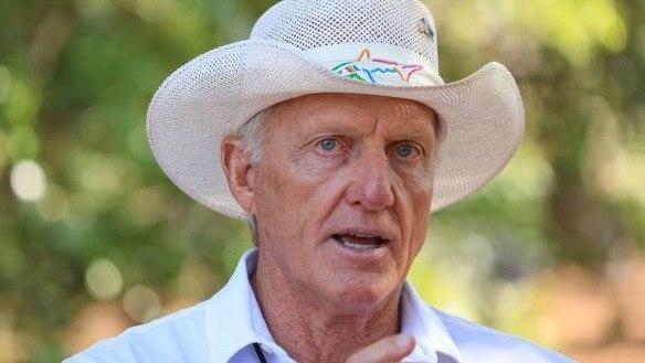 Greg Norman at Augusta National on Wednesday. Picture: Supplied