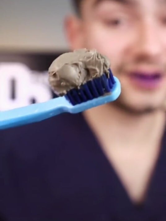 Homemade toothpaste can “cost you a lot of extra money for little to no extra benefit” Bupa says. Picture: TikTok